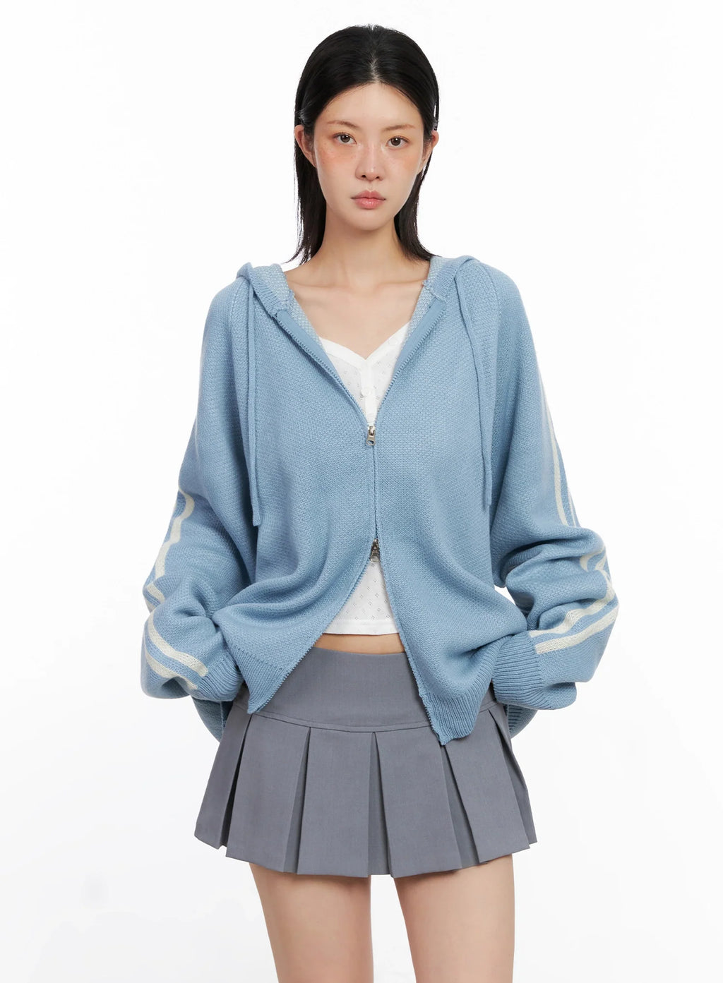 Striped Sleeve Casual Hoodie IS515