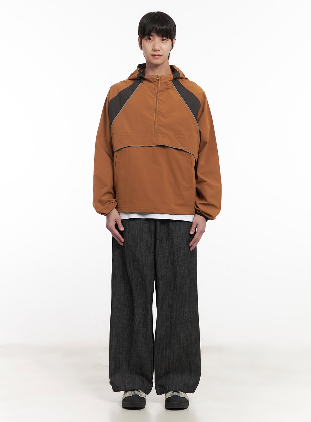 Men's Denim Wide-Leg Sweatpants (Black) IM518