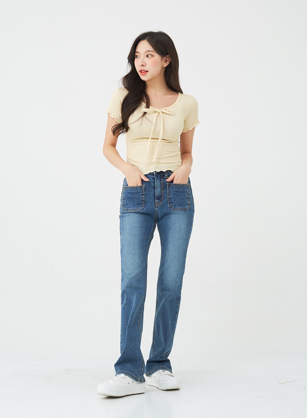 Halter Neck Wave Short Sleeve Tee BG11