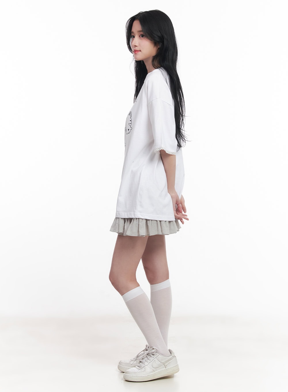 Lace Graphic Oversize T-Shirt CY526