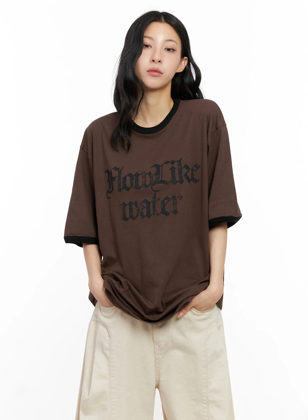 Oversized Gothic Graphic Print Tee IG508