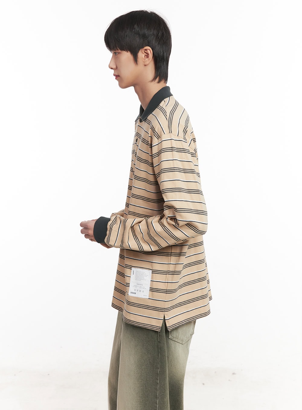 Men's Striped Collared Polo Shirt IM519