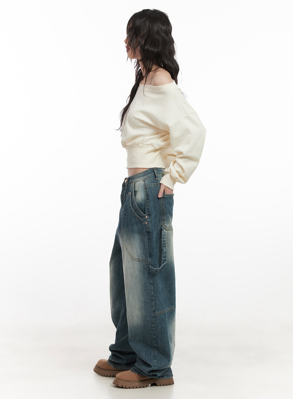 Cindy Pocket Baggy Jeans CJ524