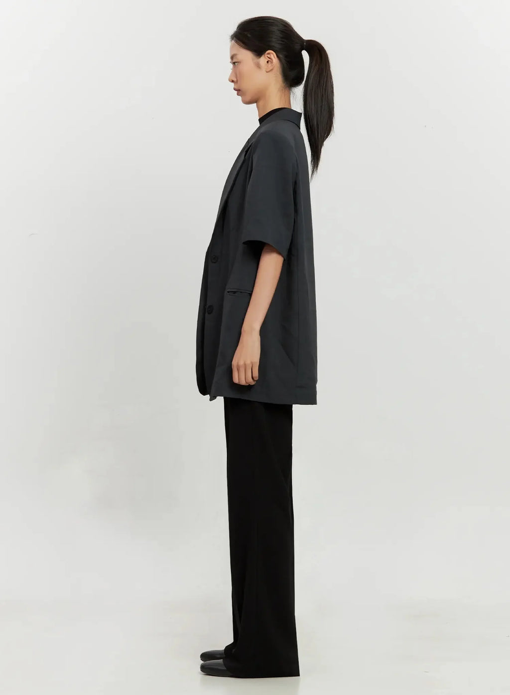 Boxy Short-Sleeve Blazer IL528