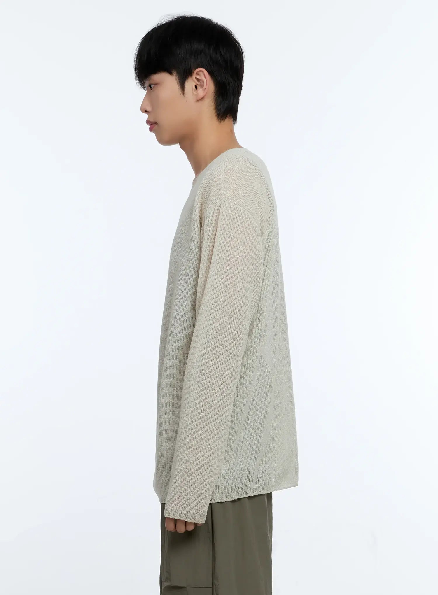 Men's Lightweight Long Sleeve Knit Top IG519