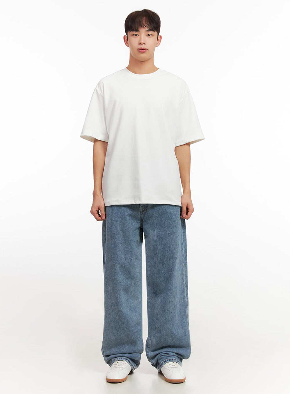 Men's Washed Long Relaxed-Fit Jeans IF517