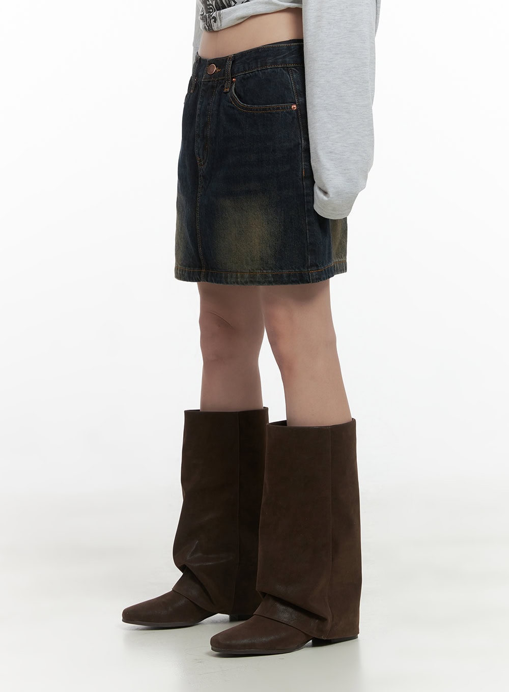 Washed Cotton Mini Skirt CS419