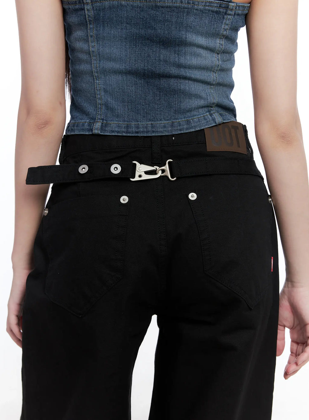 Low-Rise Back Detail Wide Pants CS525