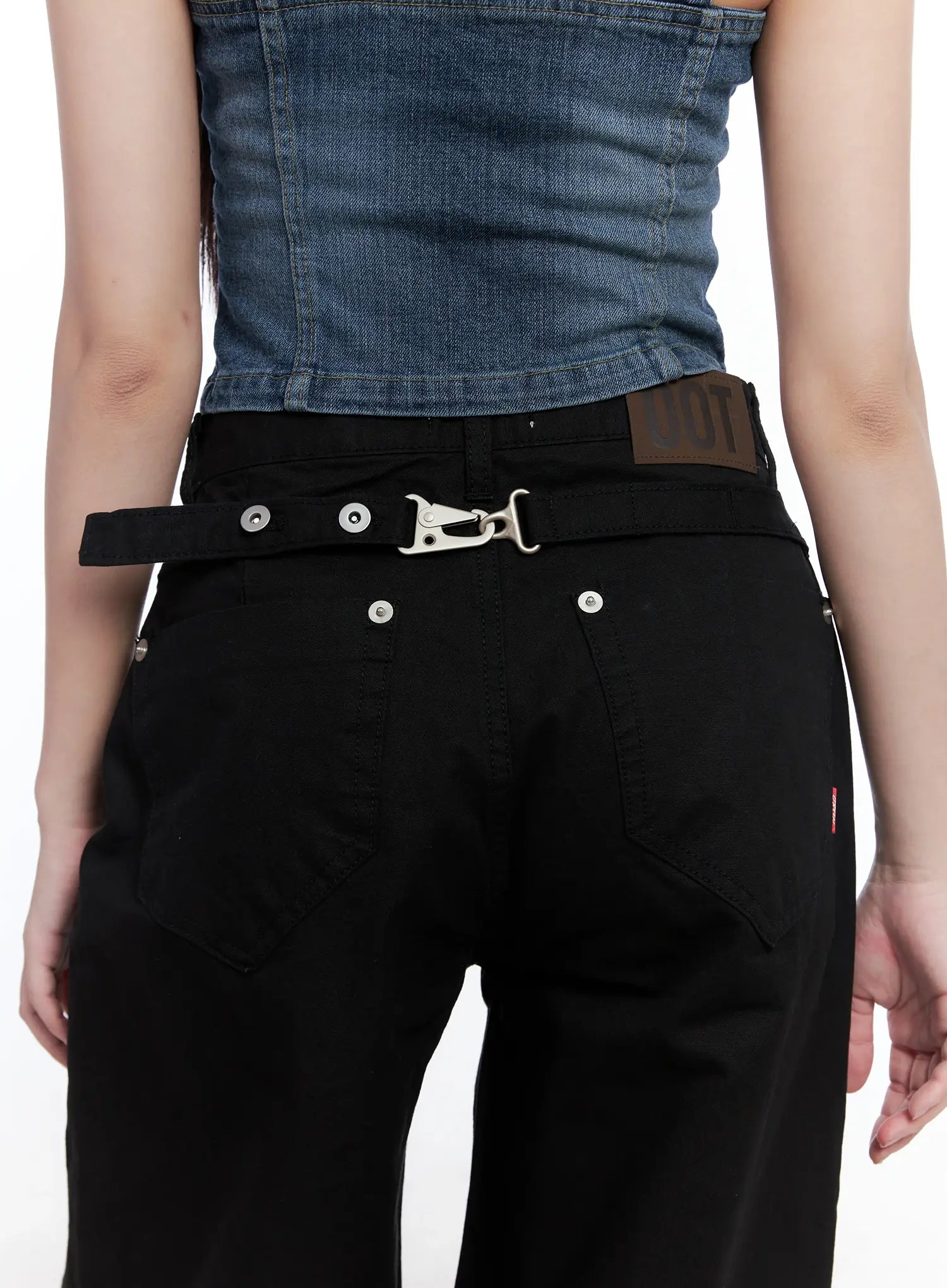 Low-Rise Back Detail Wide Pants CS525