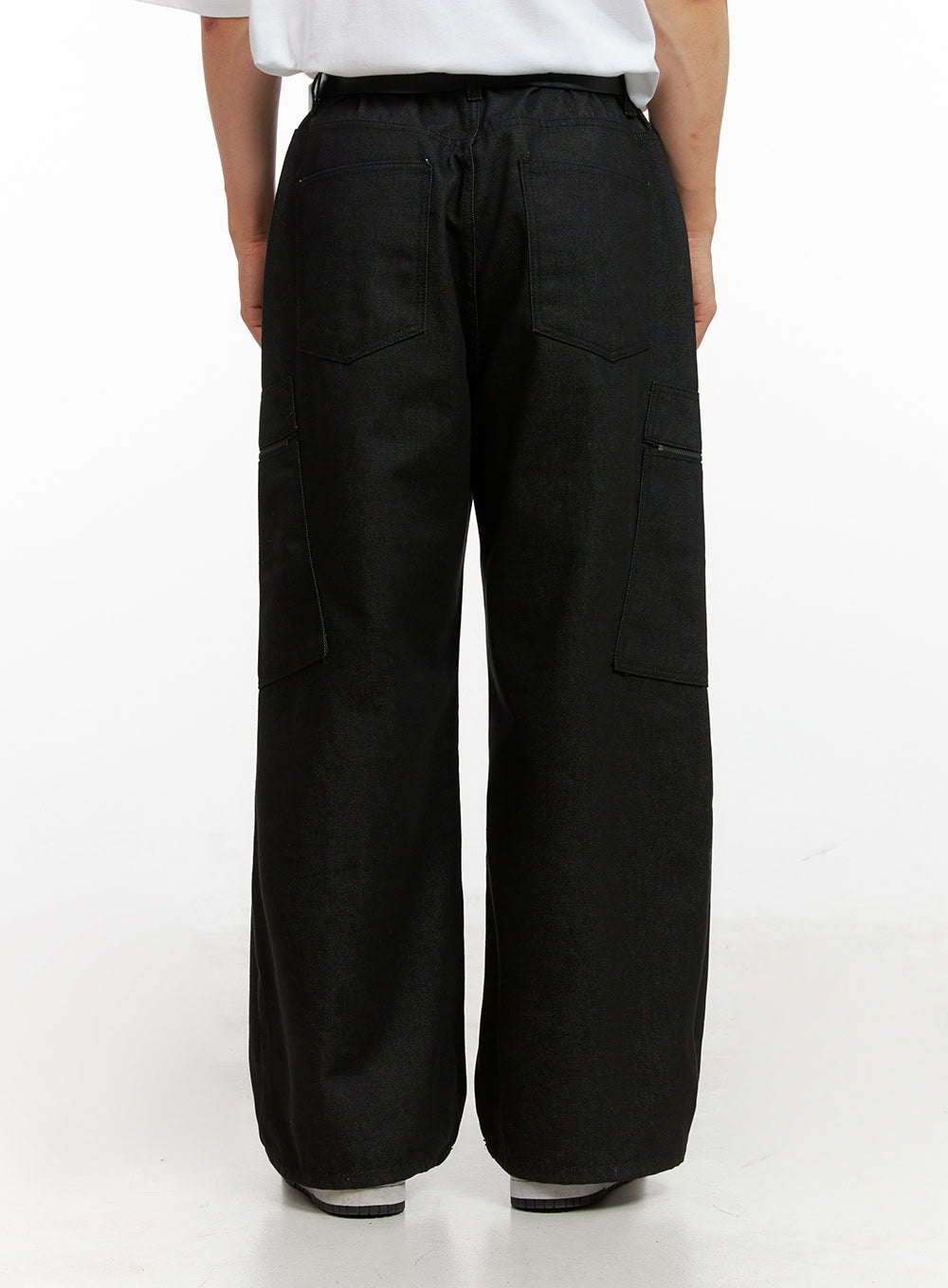 Men's Cargo Denim Jeans (Black) IG409