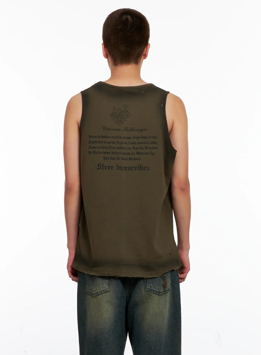 Men's Distressed Muscle Tee IG508