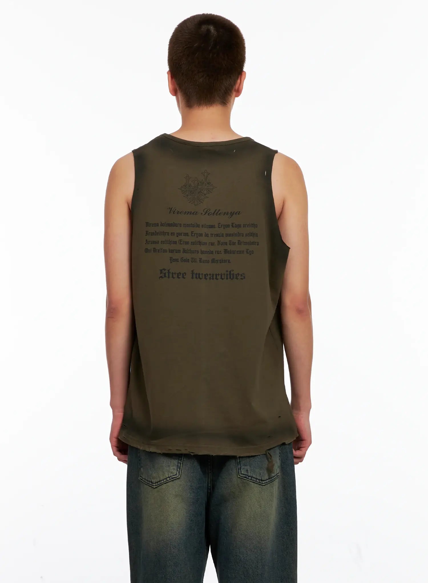 Men's Distressed Muscle Tee IG508