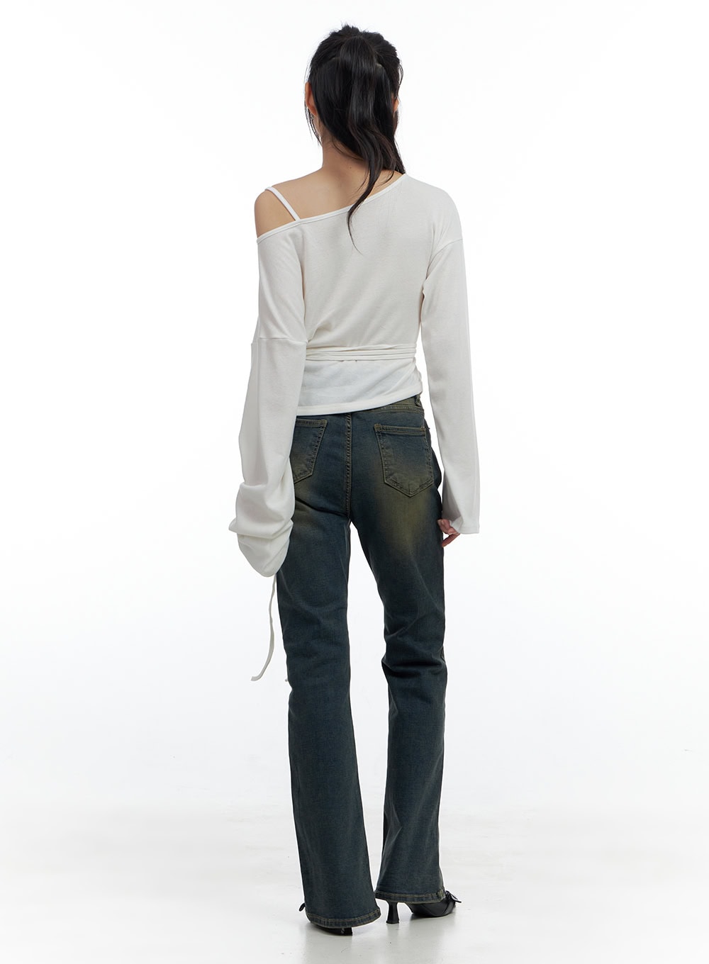 Juno Yellow Slim Bootcut Denim Jeans CS419