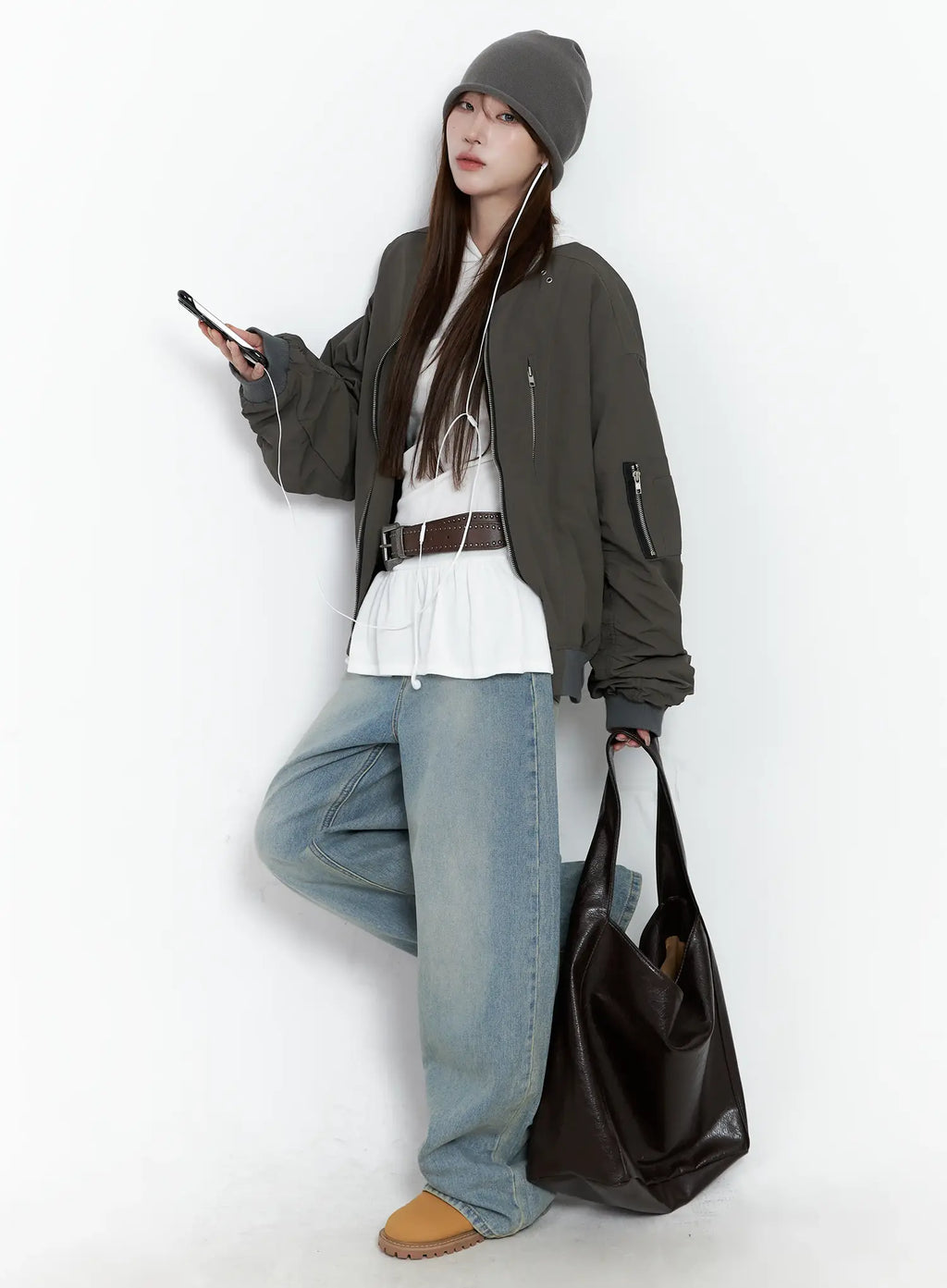 Frill Ribbed Hoodie CS501