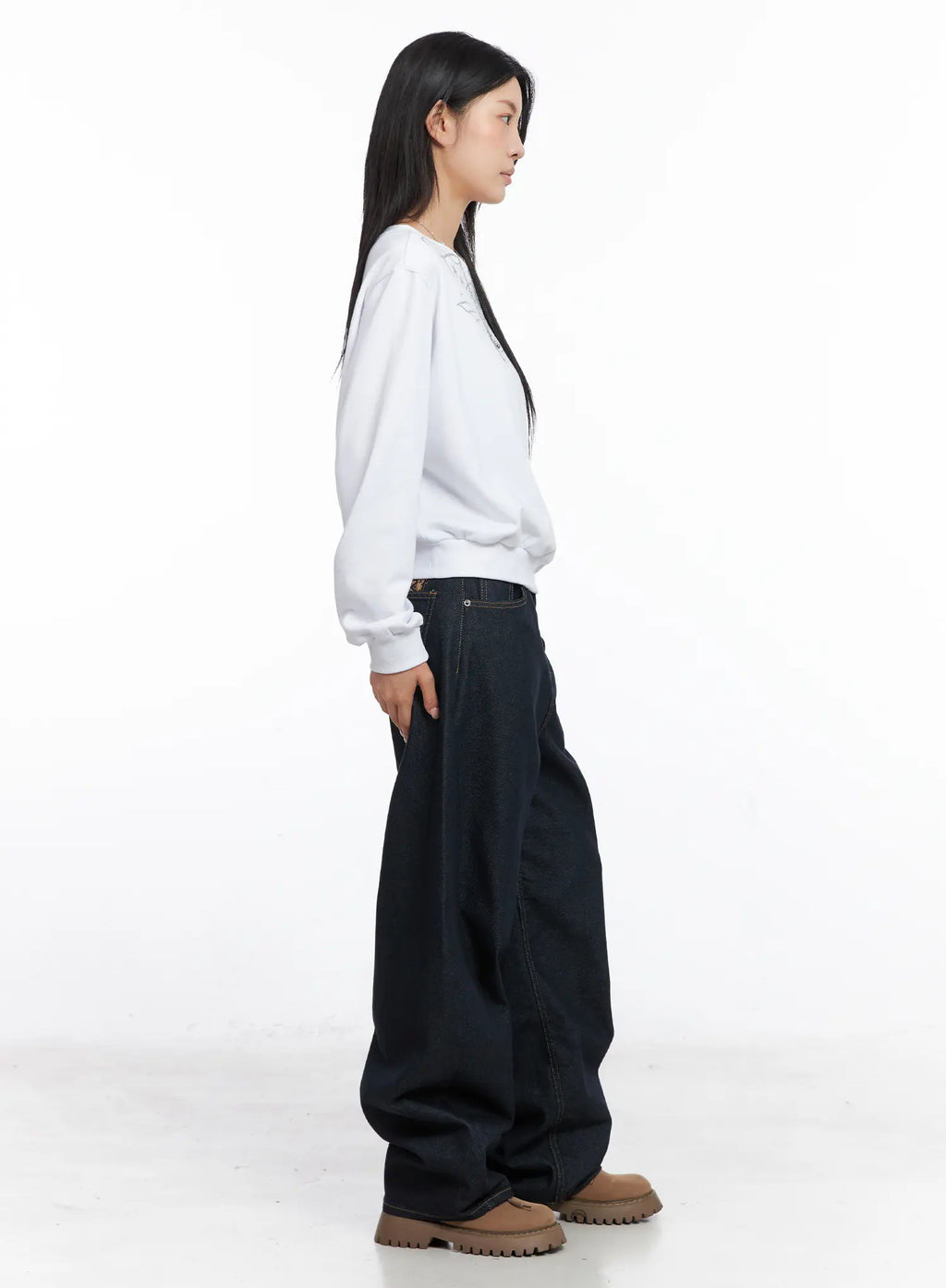 Clare Patterned Graphic Wide-Leg Jeans CO508