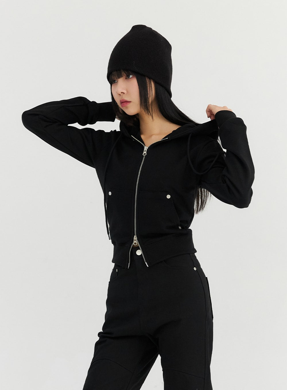 Two-Way Zip-Up Hoodie Jacket CN306
