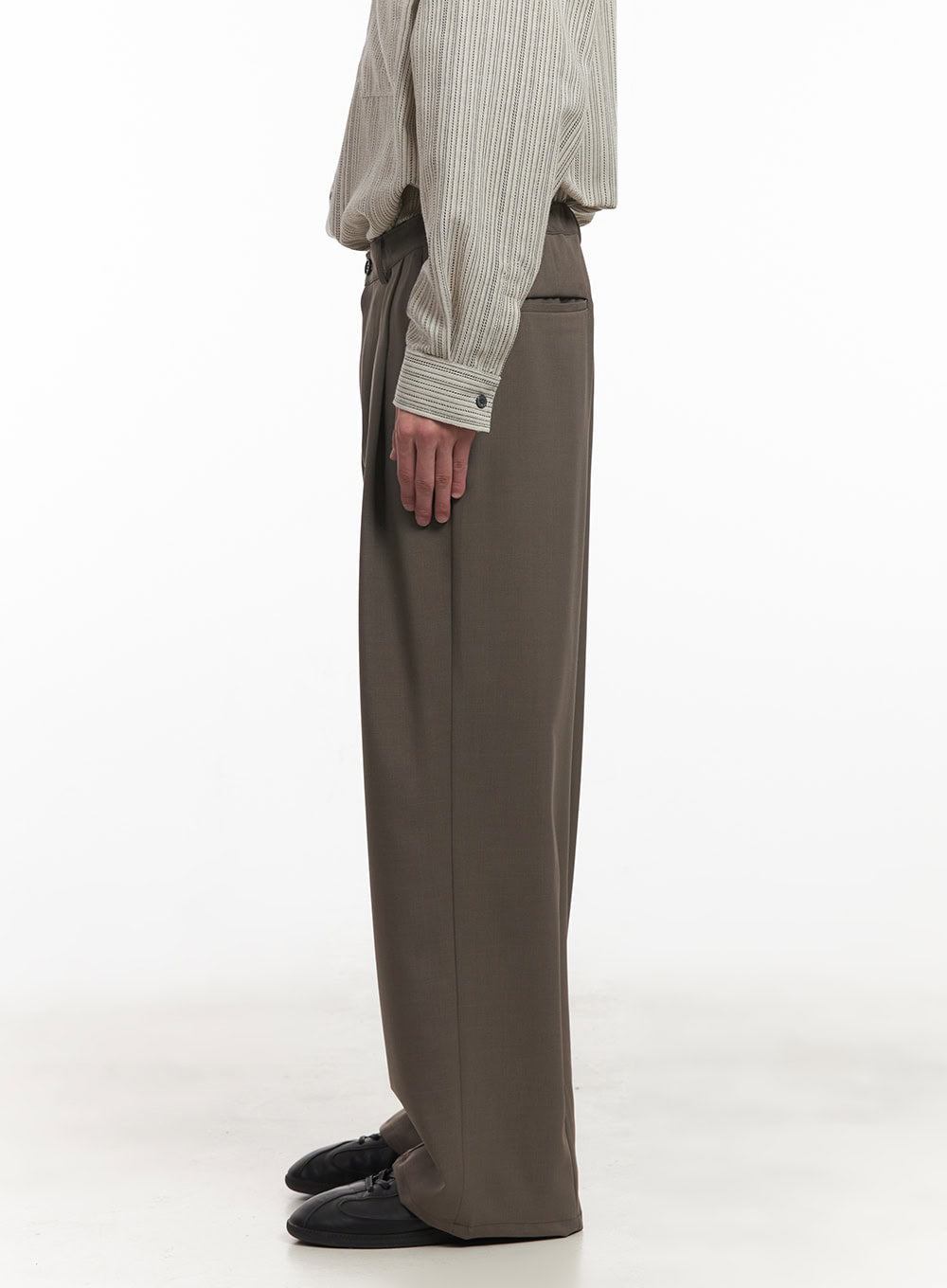 Men's Pintuck Wide-Leg Slacks IA510