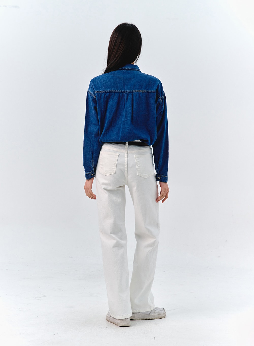 Washed Long Sleeve Denim Shirt OO316