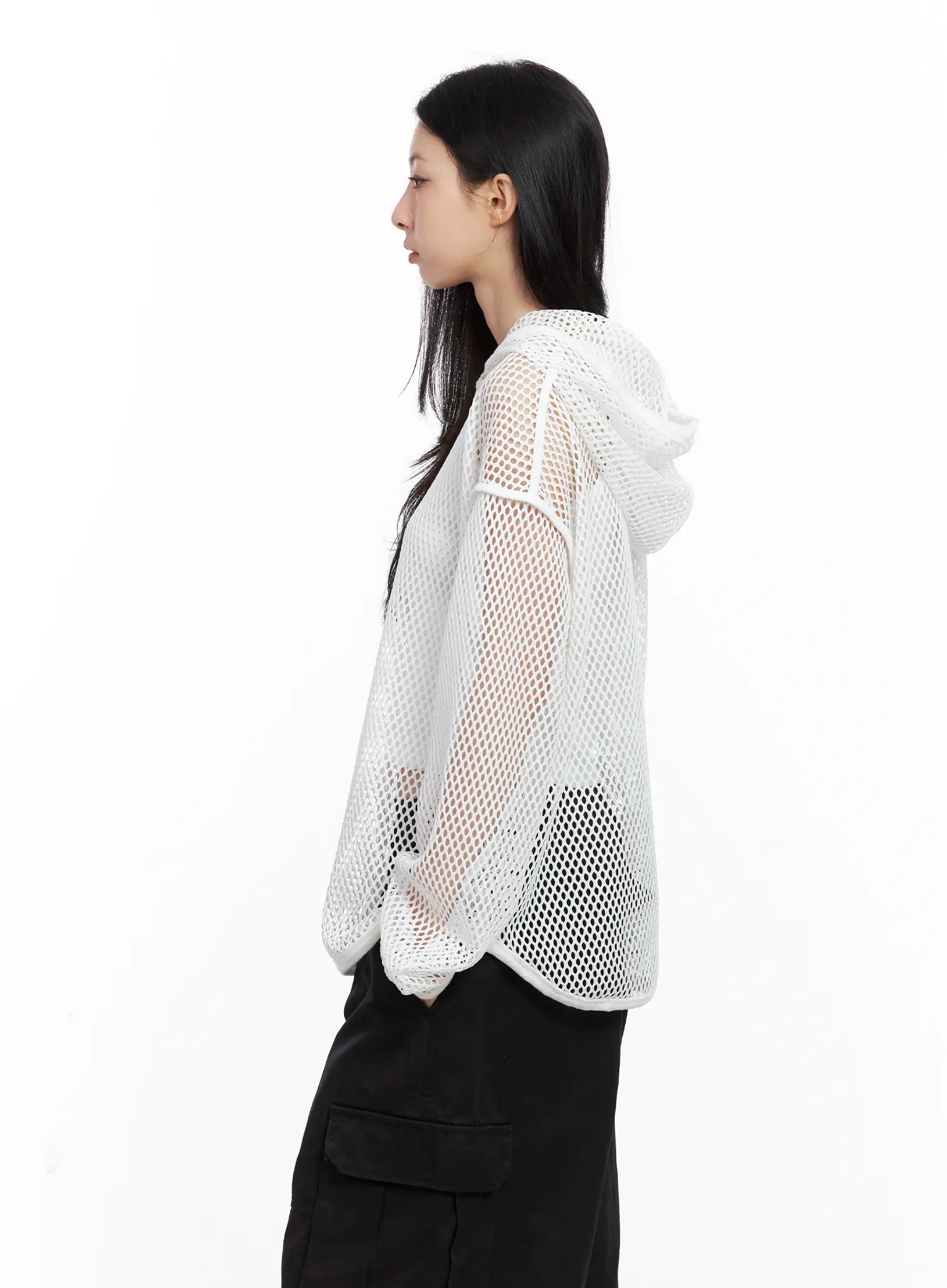 Oversized Mesh Hoodie CU530