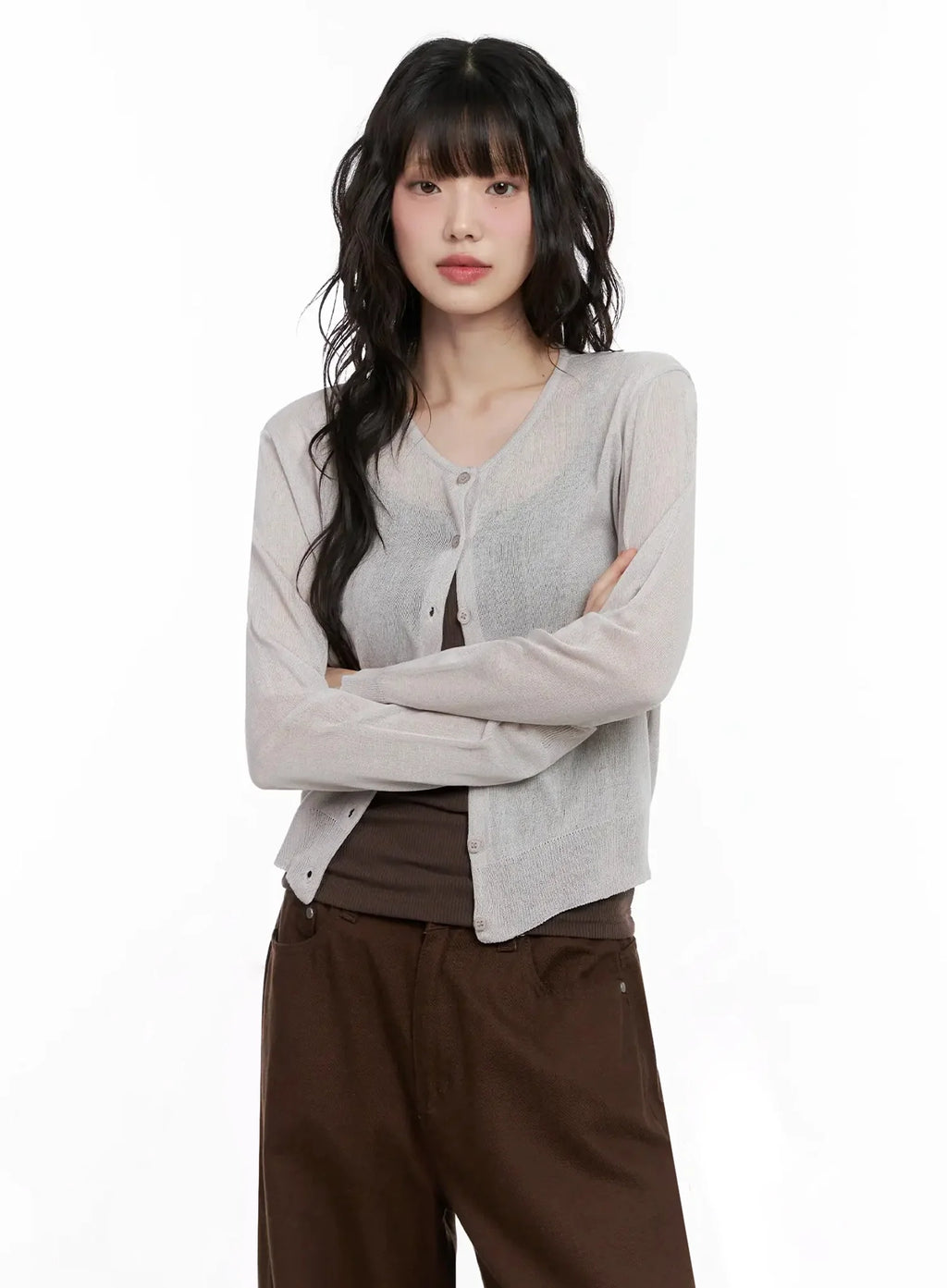 Brown Sheer Cardigan IL531