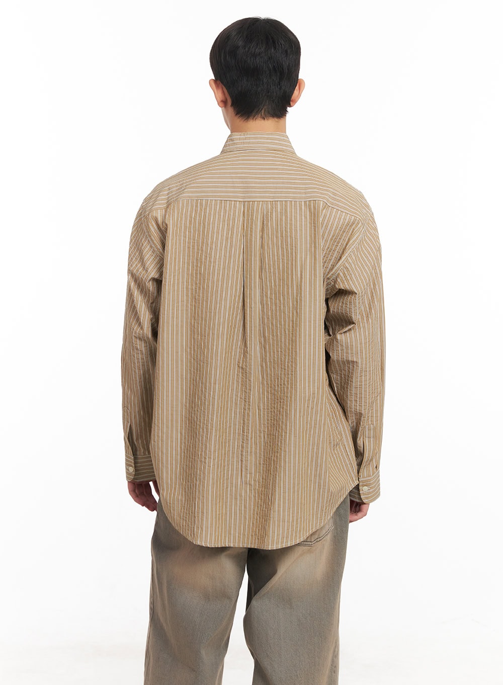 Men's Oversized Stripe Collared Shirt IM514