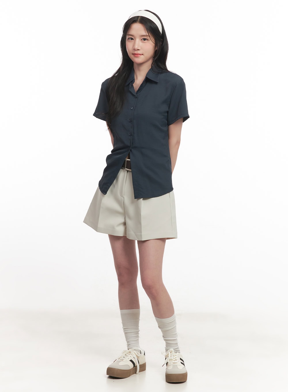 Wide-Fit Pintuck Shorts CA510