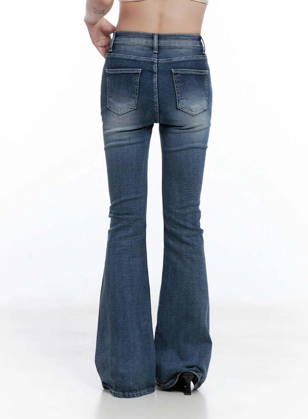 Ju Flare Hip Pad Washed Jeans CG529