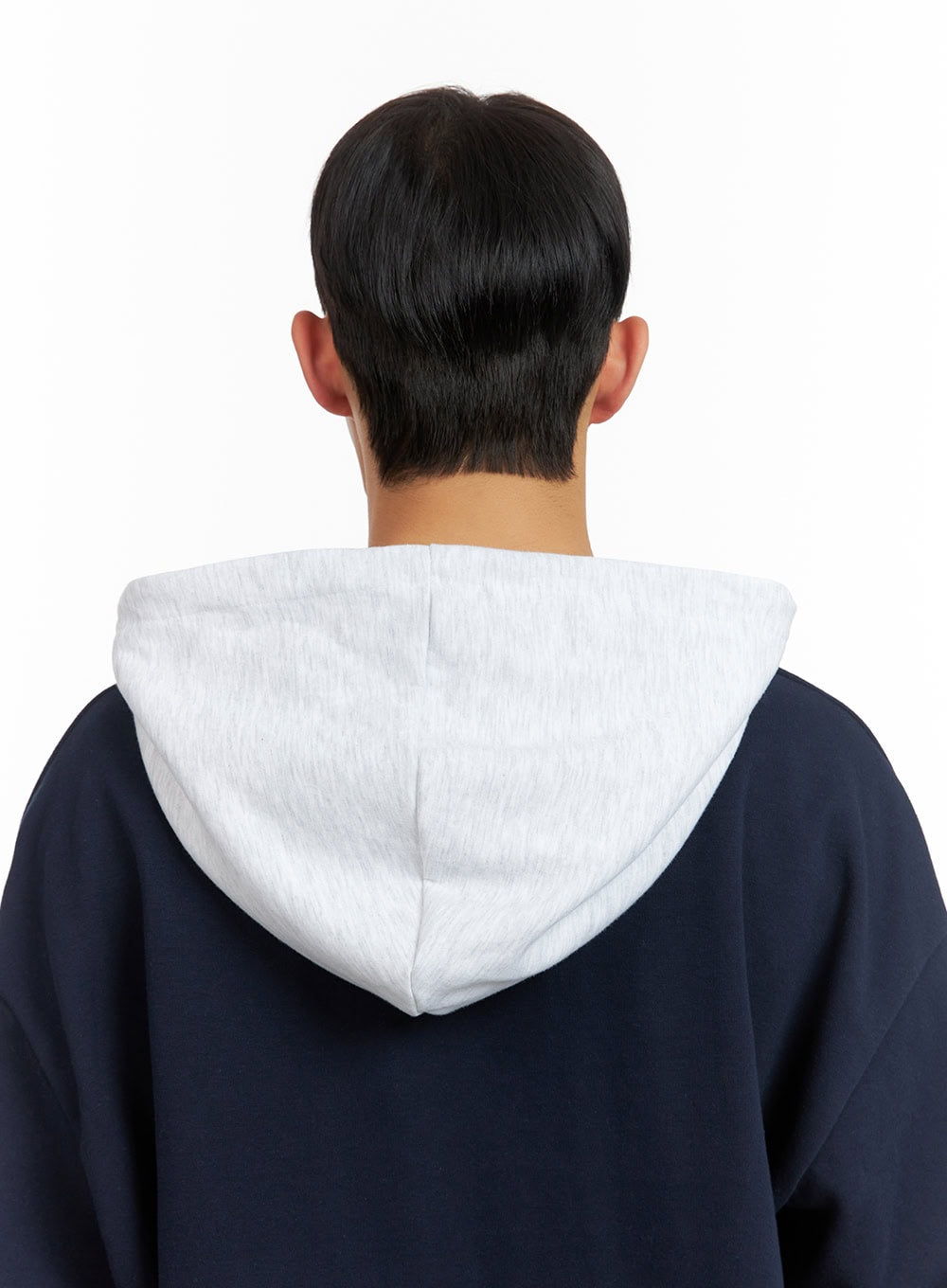 Men's Contrasting Hoodie (Dark Blue) IU412