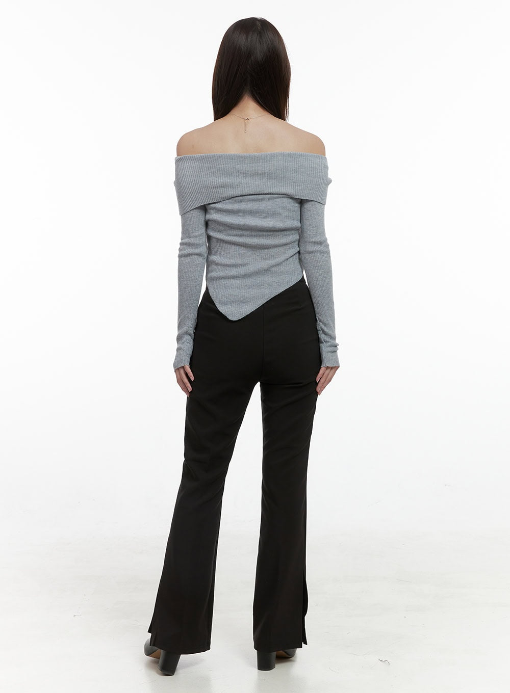 Streamline Fit Slit Poly Rayon Trousers OS416