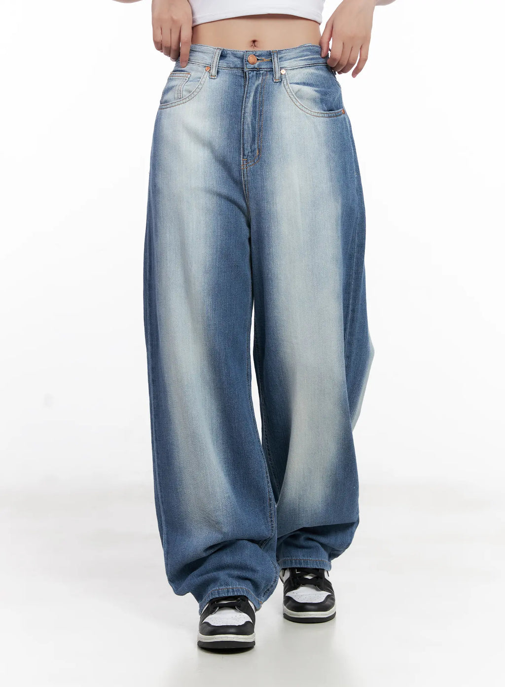 Yumi Washed Wide-Leg Denim Jeans CL521