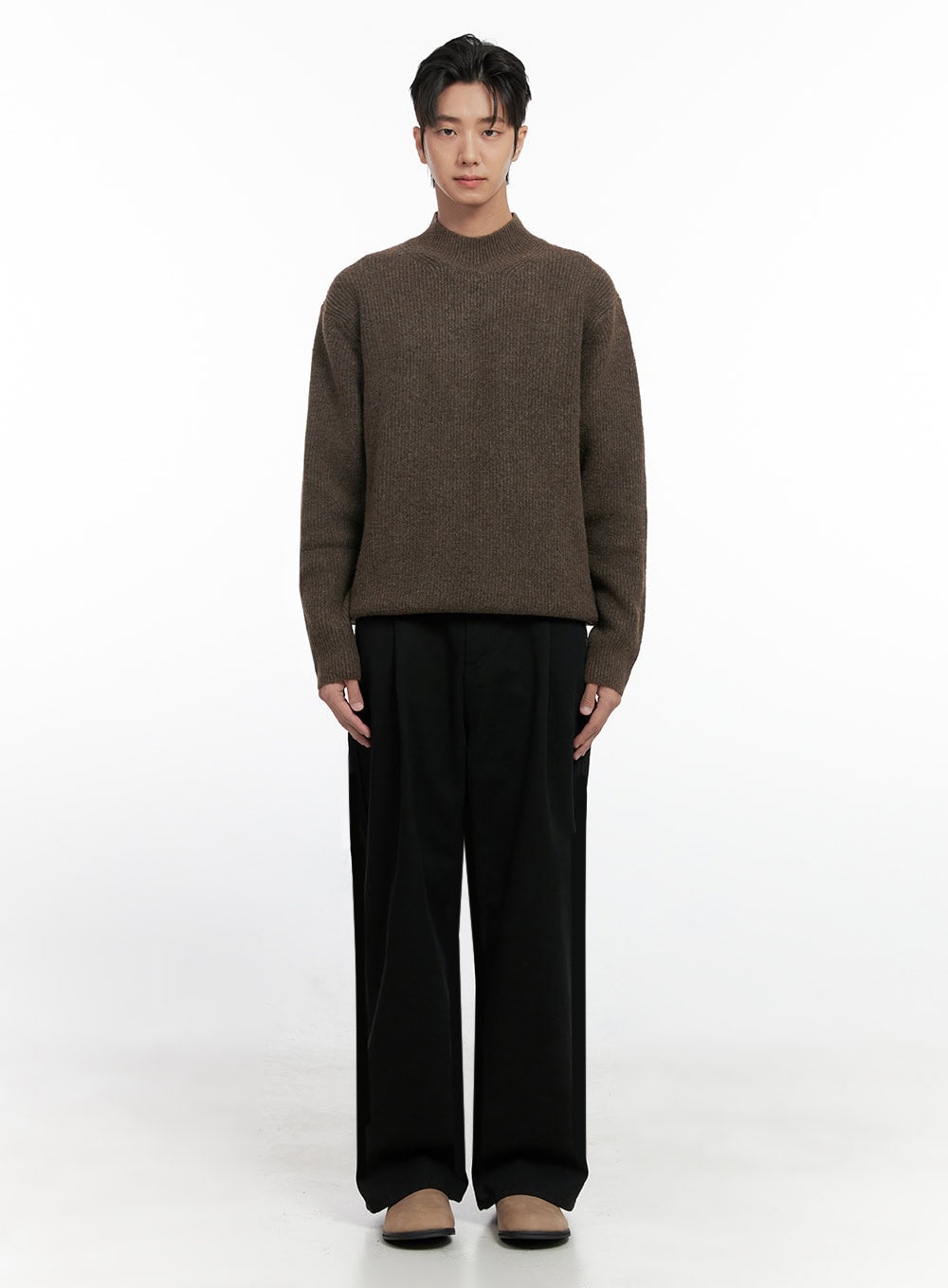 Men's Cotton Pintuck Wide-Fit Pants ID406