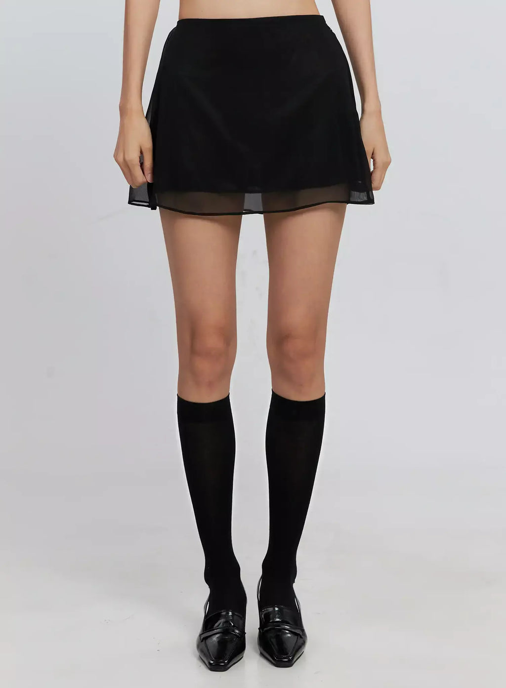 Sheer Chiffon Mini Skirt IS516