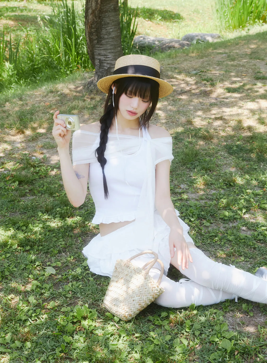 Floral Embroidered Ruffle Mini Skirt CL509