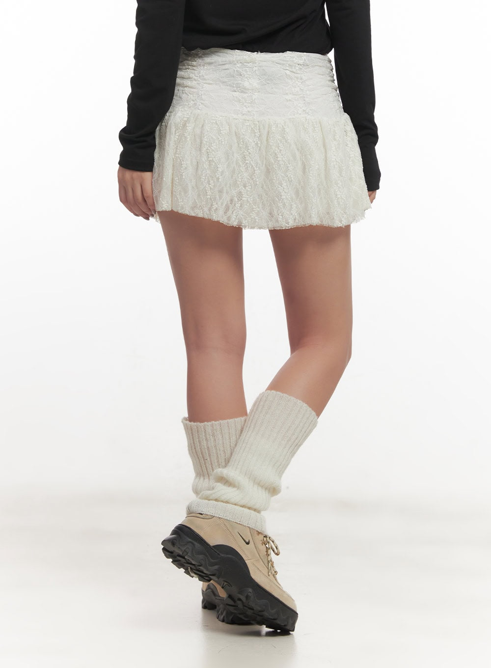 Frill-Trim Lace Skirt CF524