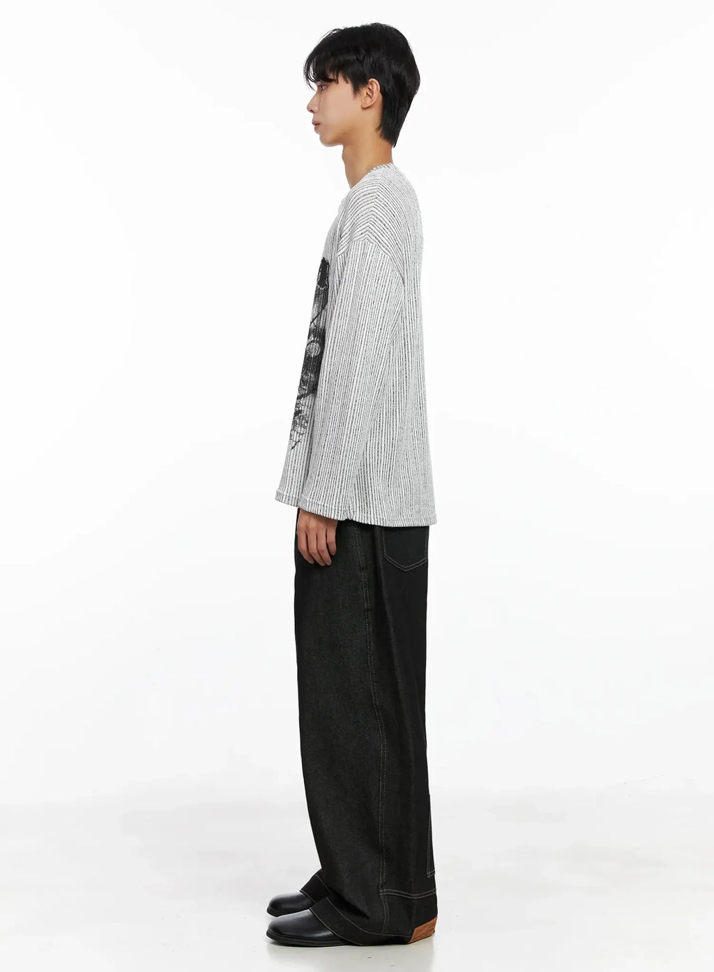 Men's Dark Denim Wide Pants IO517