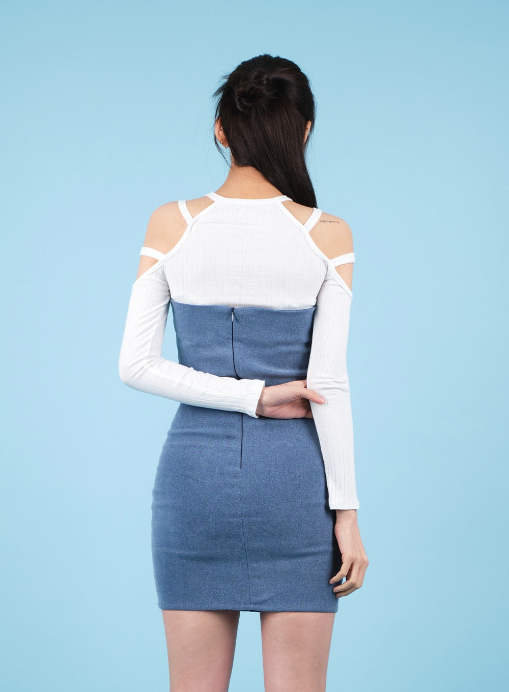 Strapless Tube Top Denim Mini Dress CA19