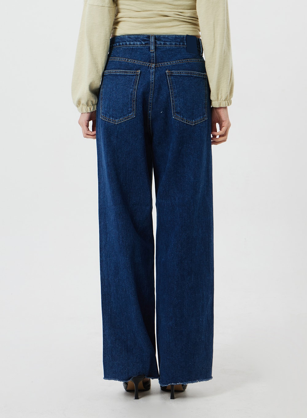 Wide Leg Dark Wash Jeans CF323