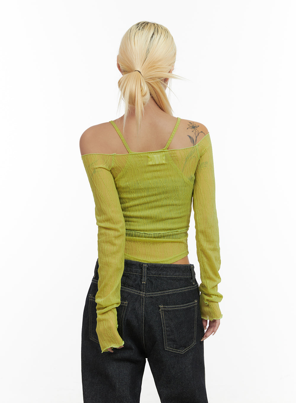 Sheer Bliss Off Shoulder Crop Top CO415