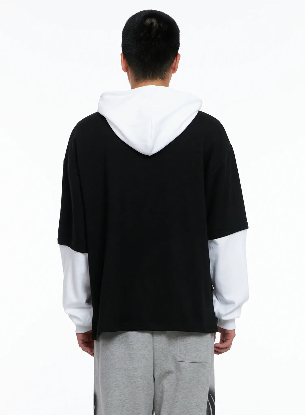 Men's Layered Graphic Hoodie Shirt IG529