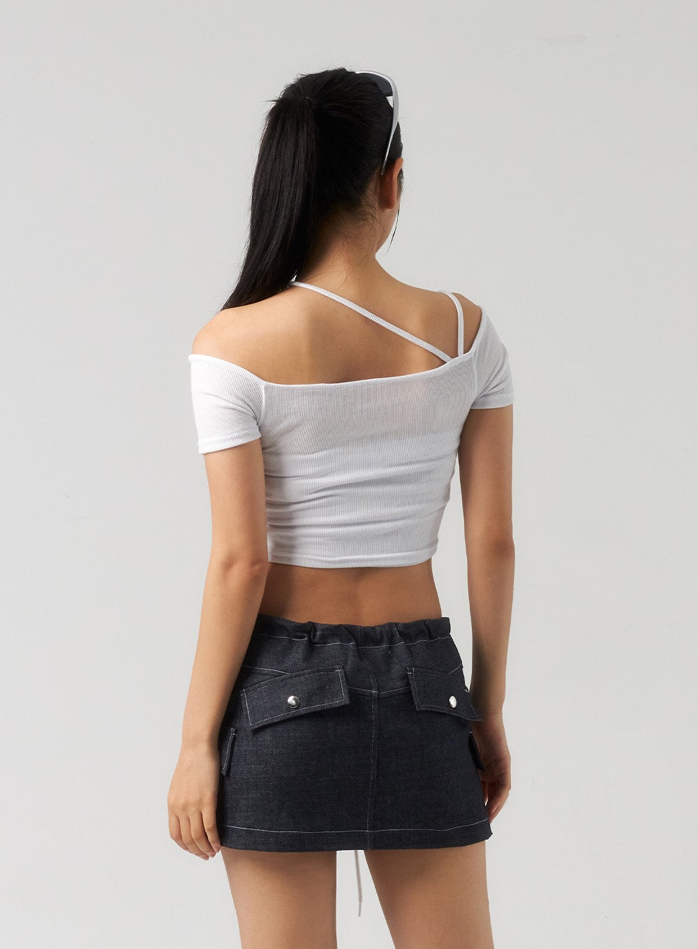 Off-Shoulder Cropped Tee CU326