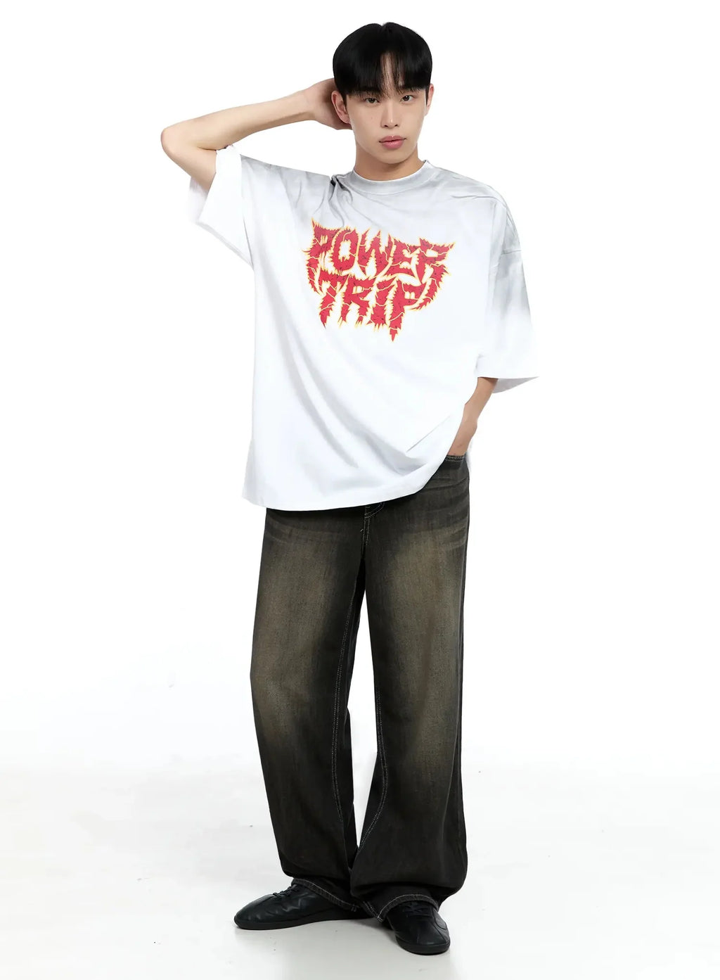 Men's Oversized Text Graphic T-shirt IG520