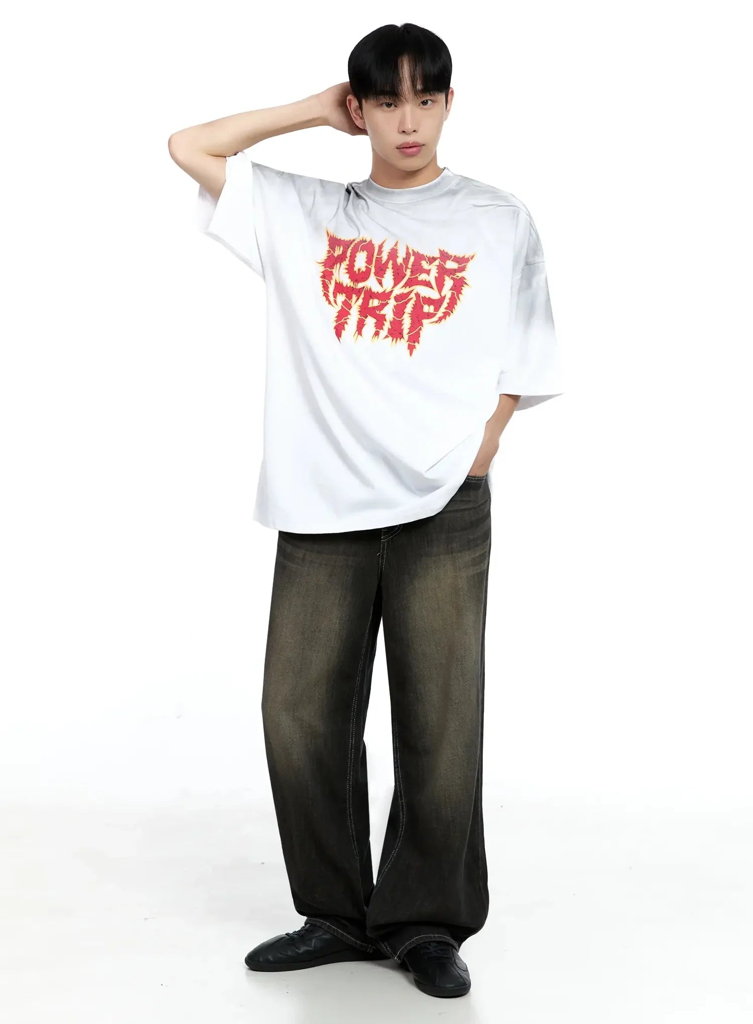 Men's Oversized Text Graphic T-shirt IG520