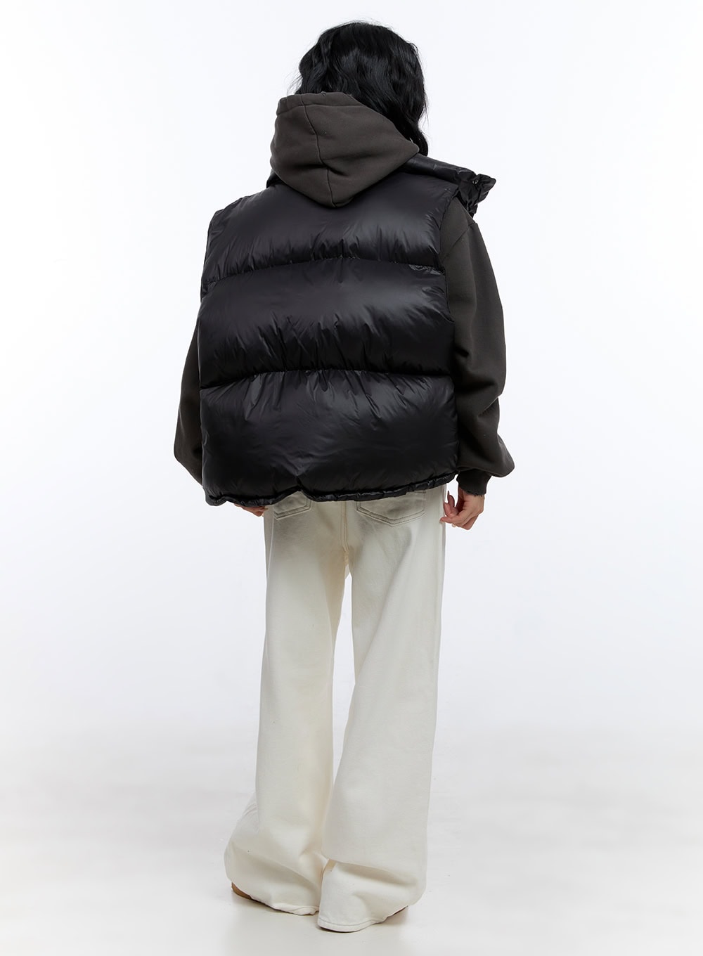Oversized Chic Zip-Up Puffer Vest CD419