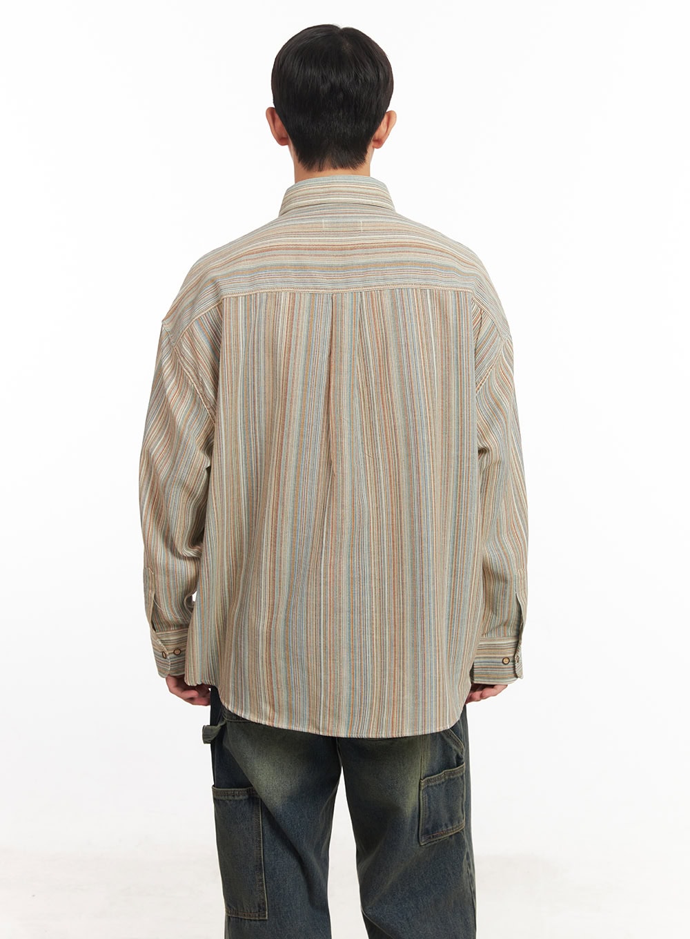 Men's Oversize Stripe Collared Shirt IM527