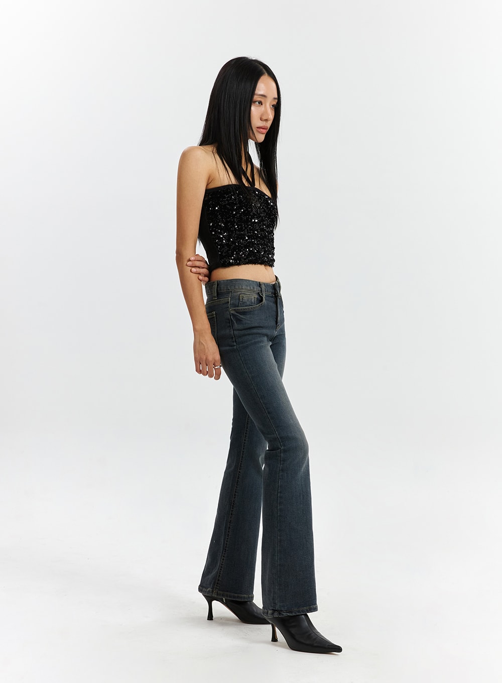 Sequin Halter Crop CD321