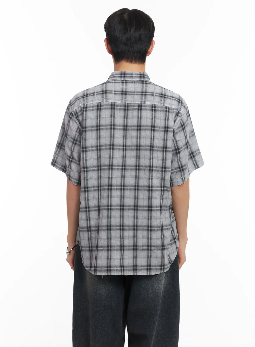 Men's Short-Sleeve Flannel Shirt IU519