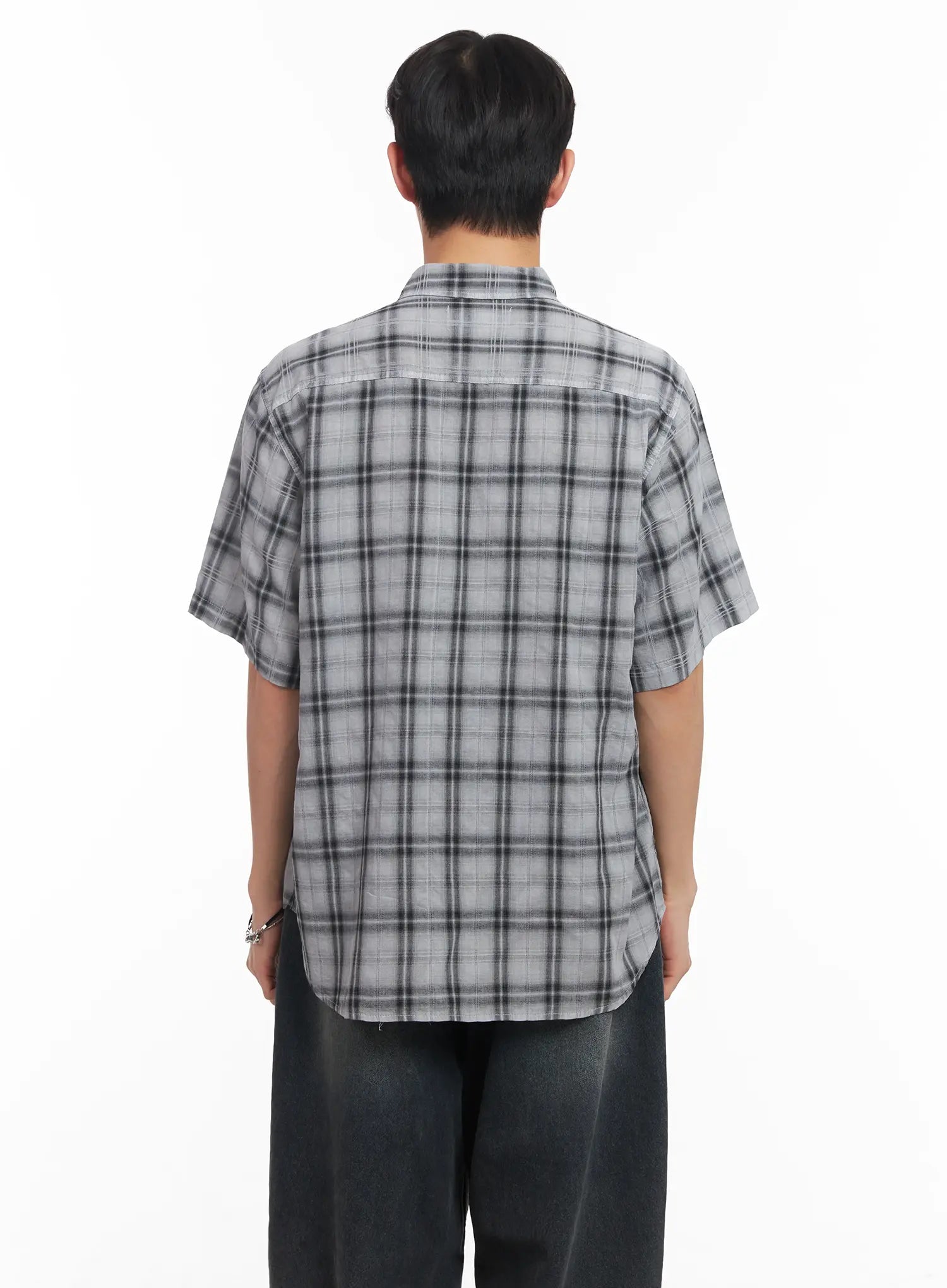 Men's Short-Sleeve Flannel Shirt IU519