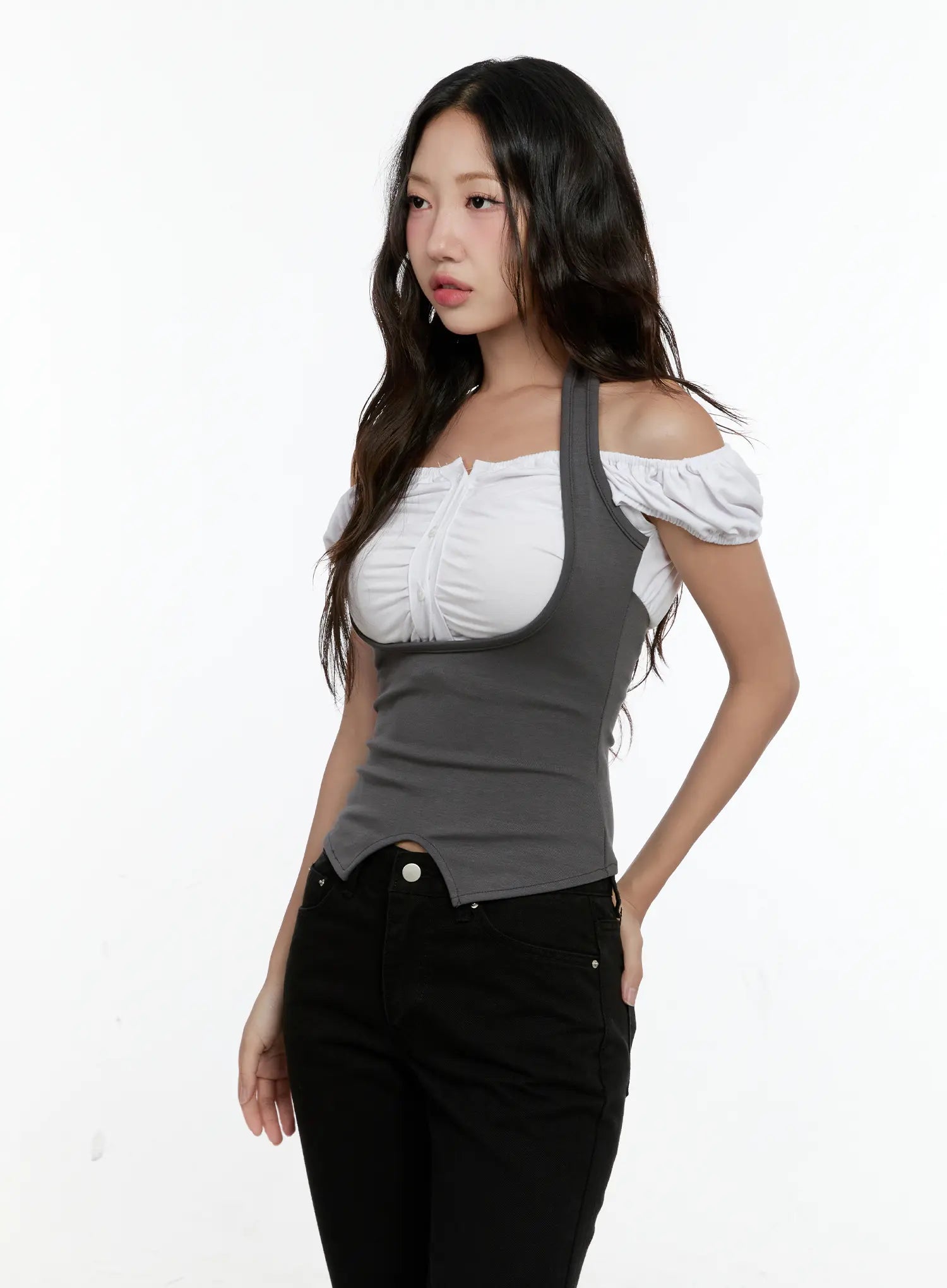 Double-Layer Short-Sleeve Top CL531