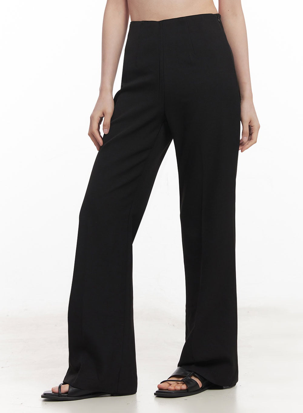 High-Waisted Bootcut Slacks IY508