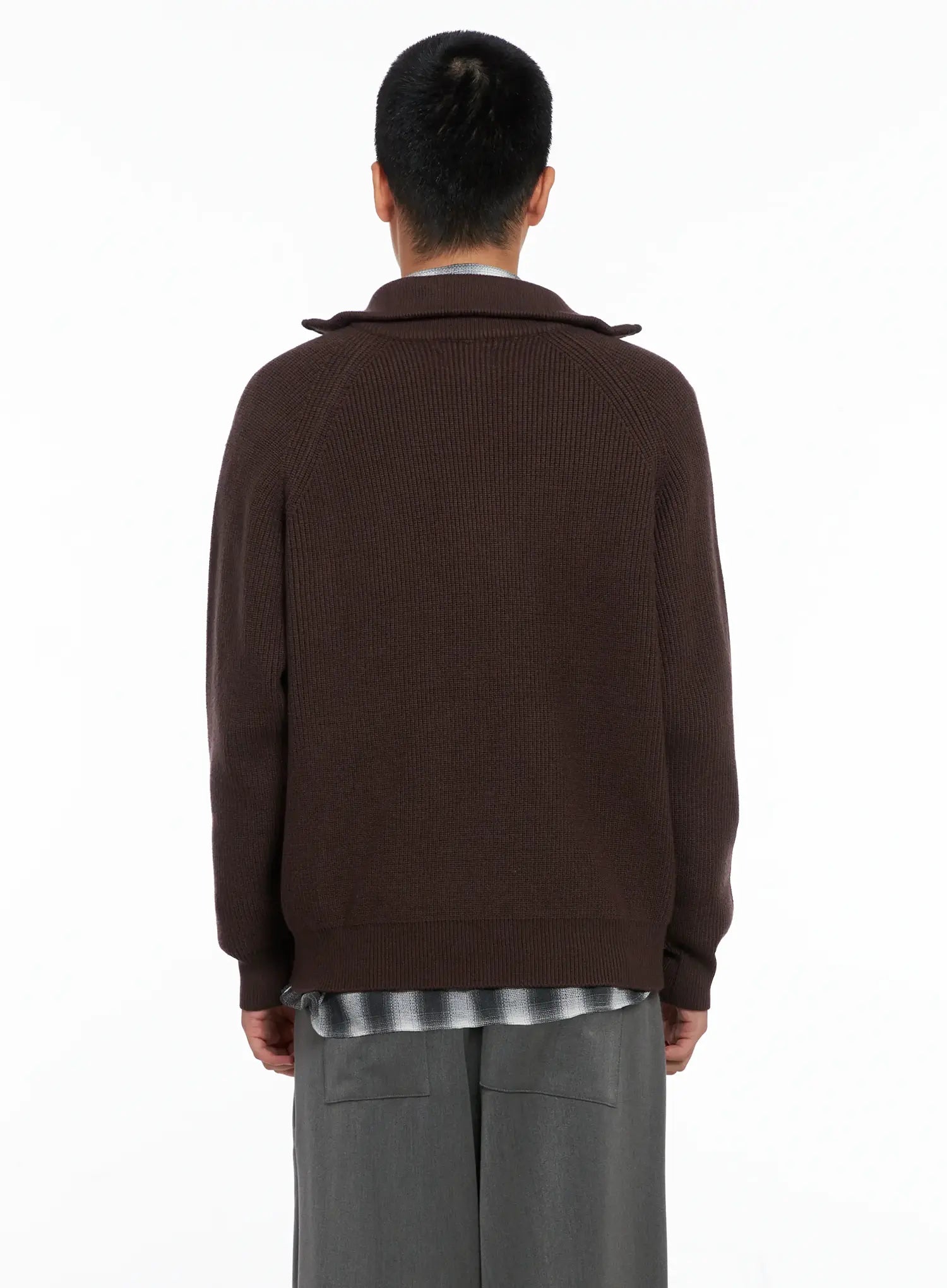 Men's Knit Zip-Up Sweater IS502